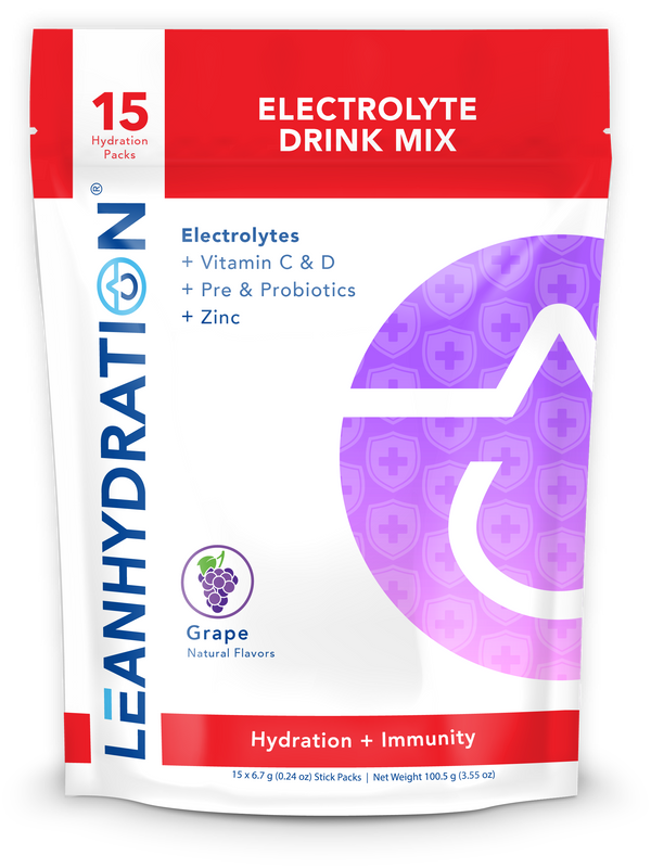 “LEAN Hydration – Natural Immunity Electrolyte Drink Mix Grape(15 Servings)”