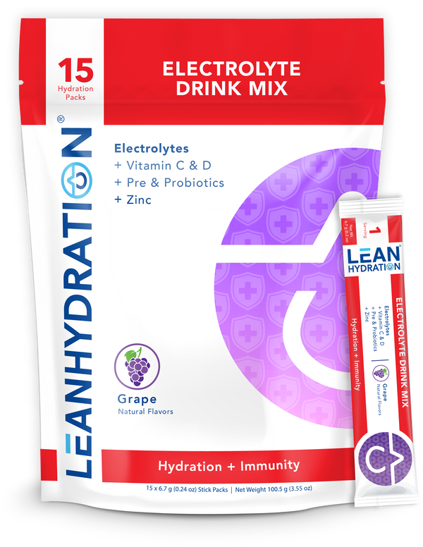 “LEAN Hydration – Natural Immunity Electrolyte Drink Mix Grape(15 Servings)”