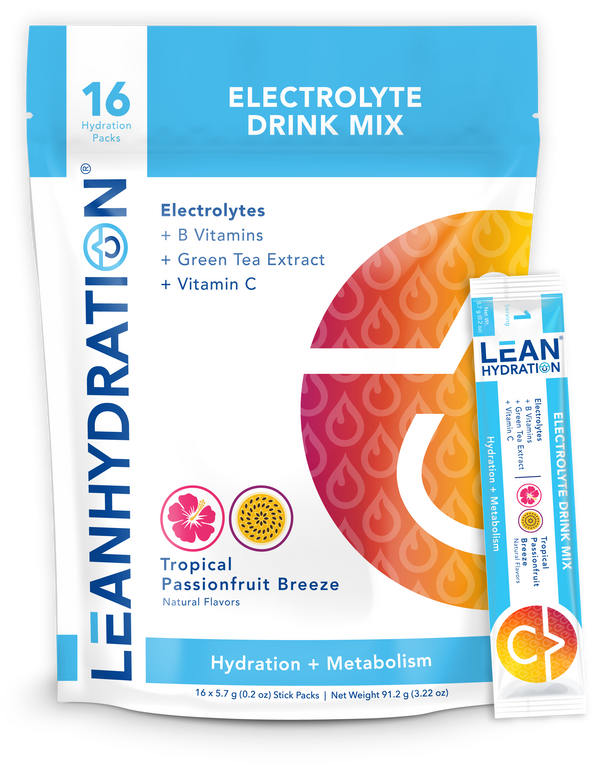 “LEAN Hydration – Natural Daily Electrolyte Drink Mix Strawberry Kiwi Melon (16 Servings)”