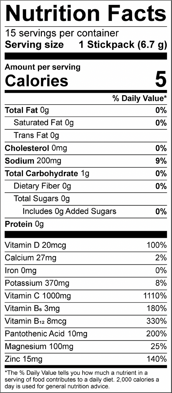 LEAN Hydration Natural Immunity Electrolyte Drink Mix 15 Servings
