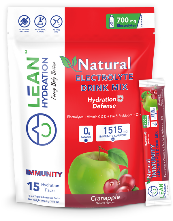 LEAN Hydration Natural Immunity Electrolyte Drink Mix 15 Servings