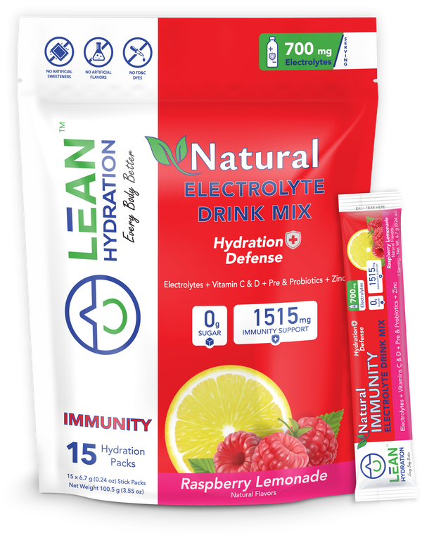 LEAN Hydration Natural Immunity Electrolyte Drink Mix 15 Servings