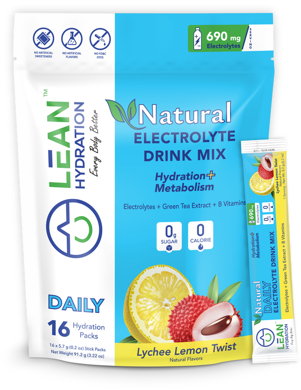 LEAN Hydration Natural Daily Electrolyte Drink Mix 16 Servings